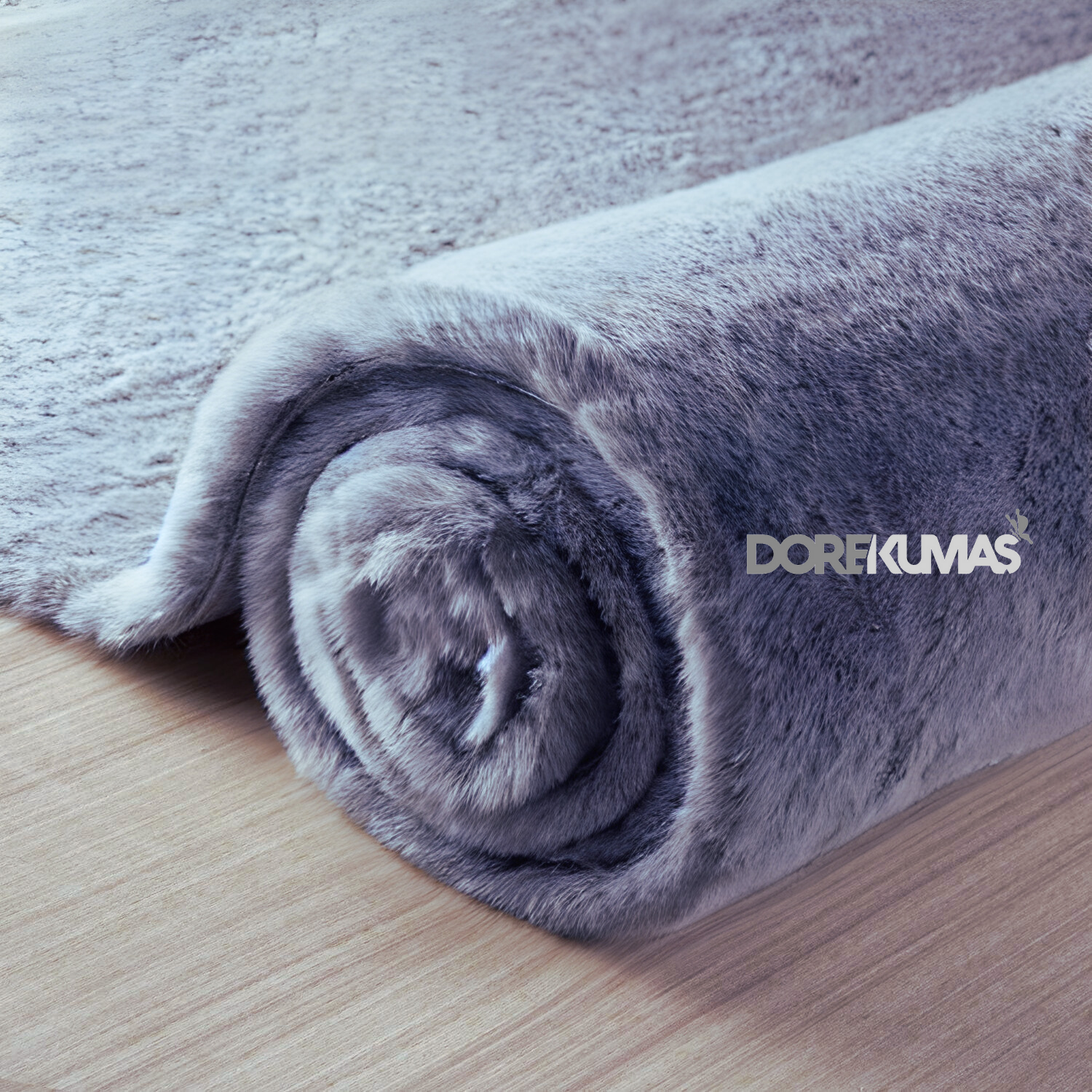 Soft Fluffy Tavşan Tüyü Peluş ANTRASİT POST Halı Antibakteriyel Premium Kalite Süet Taban