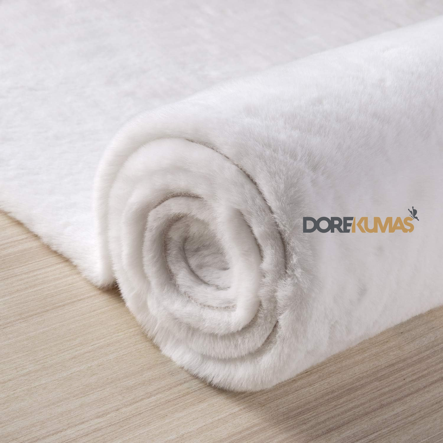 Soft Fluffy Tavşan Tüyü Peluş Beyaz POST Halı Antibakteriyel Premium Kalite Süet Taban
